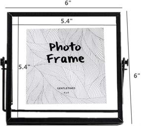 img 3 attached to Floating Glass Frame - Vintage Style Metal Geometric Picture Frame (Black)