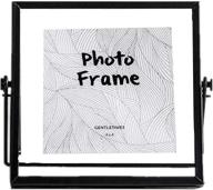 floating glass frame - vintage style metal geometric picture frame (black) логотип