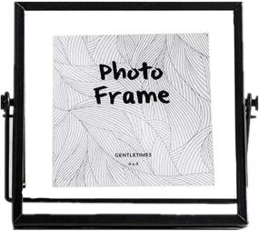 img 4 attached to Floating Glass Frame - Vintage Style Metal Geometric Picture Frame (Black)