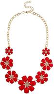 🌸 lux accessories floral chain necklace with stunning pave flower bib statement design logo