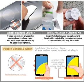 img 2 attached to 📱 Poppin Grip (Free 7 Gifts) - Upgraded 3M Sticker, Rounded Sticker for Glass-Backed Phones, Magic Band, and Cleaning Kit - Collapsible Finger Holder Stand, Compatible with Magnetic Car Mount (Doberman Pinscher)