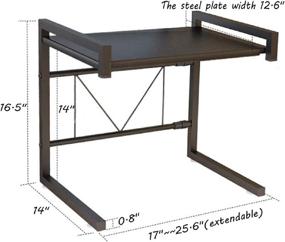 img 2 attached to 🔥 Maximize Your Kitchen Space with the Metal Microwave Oven Rack Toaster Stand Shelf: Expandable Storage Counter Space Saver Cabinet Organizer, Spice Holder, & More! Easy-to-Install with 3 Hooks, Black Stainless Steel Design, and Impressive 60lbs Weight Capacity.