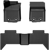 2018-2021 toyota tacoma double cab floor mats: all weather guard car floor liners - full set black, front & rear 1st and 2nd row logo