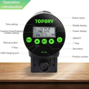 img 3 attached to 🐠 Upgraded TOPBRY Automatic Digital Fish Turtle Feeder for Aquarium and Fish Tank - USB Rechargeable Timer Fish Food Dispenser