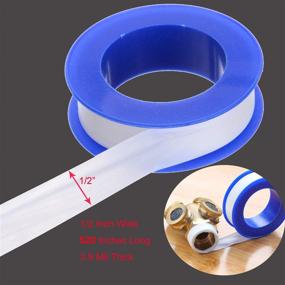 img 2 attached to DOPKUSS PTFE Pipe Slealant Seal Teflon Tape Plumbers Tape - 10 Rolls Theard Flex Seal Tape Waterproof Plumbers Plumbing White 1/2&#34