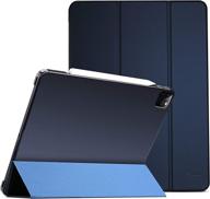 procase ipad pro 11 case 2020 & 2018 - slim hard shell stand cover (navy) logo