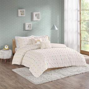 img 4 attached to 🛏️ Urban Habitat Kids Callie Comforter: Vibrant Cotton Jacquard Weave Bedding Set with Colorful Pom Accents - Perfect for Shabby Chic Teen Bedroom Decor, All Season Cozy Twin Size, Multi 4 Piece