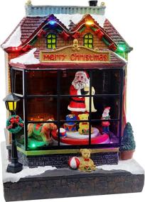 img 4 attached to 🏰 Captivating Christmas Village Santa Shop: Animated, Pre-lit, Musical Winter Snow Village for Enchanting Indoor Decorations & Village Displays