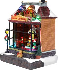 img 2 attached to 🏰 Captivating Christmas Village Santa Shop: Animated, Pre-lit, Musical Winter Snow Village for Enchanting Indoor Decorations & Village Displays