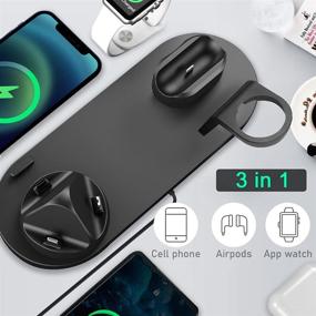 img 3 attached to ANKUY Wireless Charging Station 3 in 1 for Apple Products - Compatible with Apple Watch SE 6 5 4 3 2, AirPods Pro/2, iPhone 12/11/Pro Max/X/XS/XR/8 Plus - QI Fast Charger Stand Dock, Supports Multiple Devices