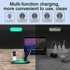 img 1 attached to ANKUY Wireless Charging Station 3 in 1 for Apple Products - Compatible with Apple Watch SE 6 5 4 3 2, AirPods Pro/2, iPhone 12/11/Pro Max/X/XS/XR/8 Plus - QI Fast Charger Stand Dock, Supports Multiple Devices