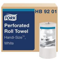 📦 tork handi-size perforated paper towel - white, universal (2-ply) - case of 30 rolls (3,600 towels) logo