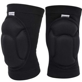 img 4 attached to 🏐 Soudittur Volleyball Knee Pads for Men and Women, Thick Sponge Collision Avoidance Warm, Anti-Slip Knee Sleeve for Sports, Work, Gardening - 2PCS, Black