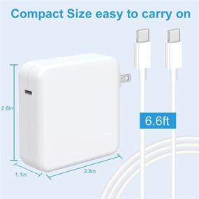 img 1 attached to Зарядное устройство BDSCALES 61W USB-C для Mac Book Pro и New Air 13 дюймов 2020-2018 + USB-кабель C к C длиной 6,6 фута