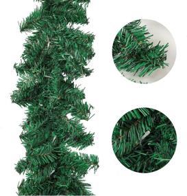 img 2 attached to 🎄 Inhoom 9ft Prelit Christmas Pine Garland: 50 Battery Operated Warm White LED Lights with Timer for Outdoor Display