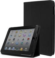 🔒 bastex folio synthetic leather case cover with built-in stand for apple ipad 1 1st generation - black: ultimate protection and versatility for your ipad 1 logo