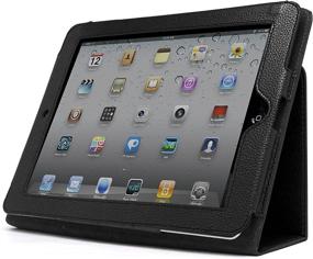 img 1 attached to 🔒 Bastex Folio Synthetic Leather Case Cover with Built-in Stand for Apple iPad 1 1st Generation - Black: Ultimate Protection and Versatility for your iPad 1