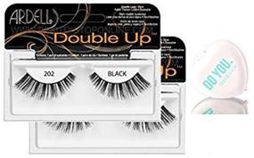 img 1 attached to 👁️ Ardell Professional DOUBLE UP Lashes, 2-Pack: Enhance Your Eyes with Sleek Compact Mirror & 202 Black (2-Pack)