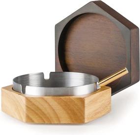 img 4 attached to 🔶 Stylish and Modern Hexagonal Stainless Ashtray: An Elegant Decorative Piece