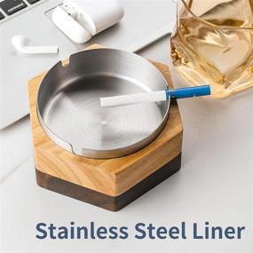 img 2 attached to 🔶 Stylish and Modern Hexagonal Stainless Ashtray: An Elegant Decorative Piece