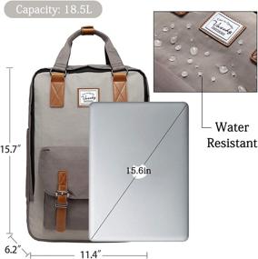 img 3 attached to Backpack VASCHY Vintage Resistant Bookbag Backpacks for Laptop Backpacks