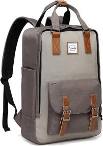 img 4 attached to Backpack VASCHY Vintage Resistant Bookbag Backpacks for Laptop Backpacks