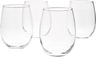 🍷 top-rated stemless wine glasses on amazon: 15 oz, set of 4 - amazon basics logo