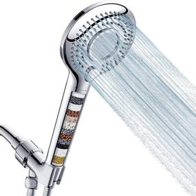 img 4 attached to 🚿 High Pressure Handheld Shower Head with Filter, FEELSO 3 Spray Mode Showerhead with 60&#34; Hose, Bracket and 15 Stage Water Softener Filters for Hard Water - Removes Chlorine and Harmful Substances