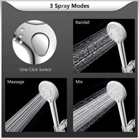 img 3 attached to 🚿 High Pressure Handheld Shower Head with Filter, FEELSO 3 Spray Mode Showerhead with 60&#34; Hose, Bracket and 15 Stage Water Softener Filters for Hard Water - Removes Chlorine and Harmful Substances