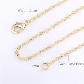 img 2 attached to 💎 Set of 12 Gold Plated Brass Finished Necklace Chains in Bulk for Necklace Making - 18" Cable Chains for Wholesale Purchase