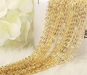 img 1 attached to 💎 Set of 12 Gold Plated Brass Finished Necklace Chains in Bulk for Necklace Making - 18" Cable Chains for Wholesale Purchase