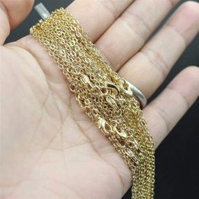 img 3 attached to 💎 Set of 12 Gold Plated Brass Finished Necklace Chains in Bulk for Necklace Making - 18" Cable Chains for Wholesale Purchase