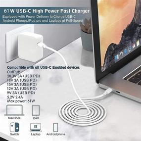 img 3 attached to 💡 SKYVAST 61W 65W USB C Mac Book Charger Power Adapter: Compatible with MacBook Pro/Air, 13"/15" Inch + 6.6ft USB-C to USB-C Cable