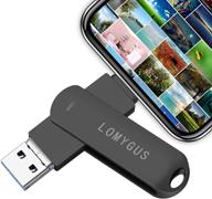 💾 lomygus 128gb usb flash drive for iphone - ios, android, and computer compatible - black logo