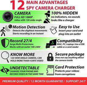 img 2 attached to Premium HD 1080P Spy Camera Charger - Best Hidden Nanny Cam & Surveillance 📷 Device - USB Charger with Full HD Hidden Camera - Mini Spy Cam for Covert Monitoring