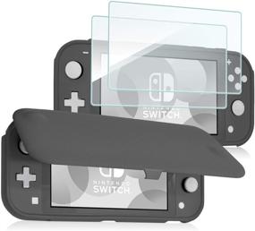 img 4 attached to ProCase Nintendo Switch Lite Grey Flip Cover + 2 Pack Tempered Glass Screen Protectors, Slim Protective Case with Magnetically Detachable Front Cover for Nintendo Switch Lite 2019