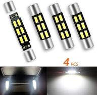 🔆 toribio pack of 4 festoon led bulbs - 28mm 29mm - 6614f 6612f - 6smd 3014 chipsets - car dome interior, vanity mirror, sun visor lights logo