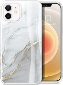 img 4 attached to 📱 GVIEWIN Aurora Lite Series Case for iPhone 12 Pro 6.1” 2020/iPhone 12 6.1” 2020, Ultra Slim Thin Glossy Soft Marble TPU Shockproof Scratch-Proof Phone Covers, Grey