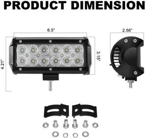 img 3 attached to 🔦 High-Performance 7 Inch LED Light Bar - 4 X 36w, 3600 Lumens, YEEGO Cree LED Flood Lights for Off-Road RV, ATV, SUV, Boat, Truck, ATV, Tractor, Pickup Lighting - 4Pack-36W Flood Light