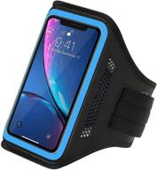 📱 lovphone iphone 13/13 pro/12/12 pro/11 pro/11/xr armband for sport running & workout, cell phone case with holder, card slot, fingerprint sensor access (blue) logo