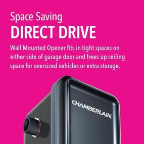 img 2 attached to Chamberlain RJO20 Black - Wall Mounted myQ Controlled Smart Garage Door Opener: Ultra Quiet, Space Saving Direct Drive