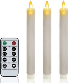 img 4 attached to 🕯️ Real Wax Battery Operated Flameless Taper Candles - LED Moving Flame Window Candles with Remote - H9"x D1" - 7 Color Options - 10Key Timer - Ideal for Table Centerpieces, Party Decorations - Gray