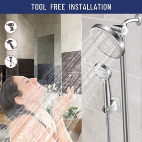 img 2 attached to 🚿 Woochy Shower Head Combo: High Pressure Rainfall & Handheld, Replaceable Hoses, 3 Modes, ABS Material Chrome Plated