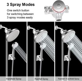 img 3 attached to 🚿 Woochy Shower Head Combo: High Pressure Rainfall & Handheld, Replaceable Hoses, 3 Modes, ABS Material Chrome Plated