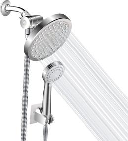 img 4 attached to 🚿 Woochy Shower Head Combo: High Pressure Rainfall & Handheld, Replaceable Hoses, 3 Modes, ABS Material Chrome Plated