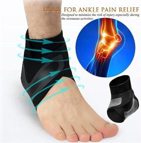 img 2 attached to 🏃 HiRui Ultra-Thin Breathable Neoprene Ankle Brace - Ankle Support Wrap for Running, Arthritis, Pain Relief, Sprains, Sports Injuries, and Recovery - Right Foot Compression Brace (L)