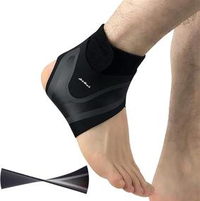 img 4 attached to 🏃 HiRui Ultra-Thin Breathable Neoprene Ankle Brace - Ankle Support Wrap for Running, Arthritis, Pain Relief, Sprains, Sports Injuries, and Recovery - Right Foot Compression Brace (L)