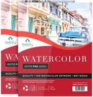 🎨 bellofy watercolor paper pad - 11x14 in - get creative with this cold pressed, large watercolor sketchbook - ideal for kids and artists - 190 gsm art painting paper for wet media logo