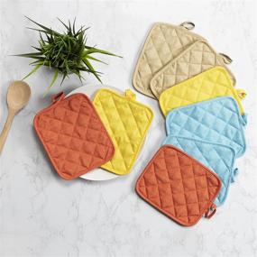 img 2 attached to American Linen 8 Pack Pot Holders: Non Slip Heat Resistant Set for Kitchen & Dining Table