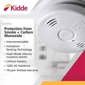 img 3 attached to 🚨 Kidde Hardwired Smoke & Carbon Monoxide Detector with Lithium Battery Backup - Pack of 6